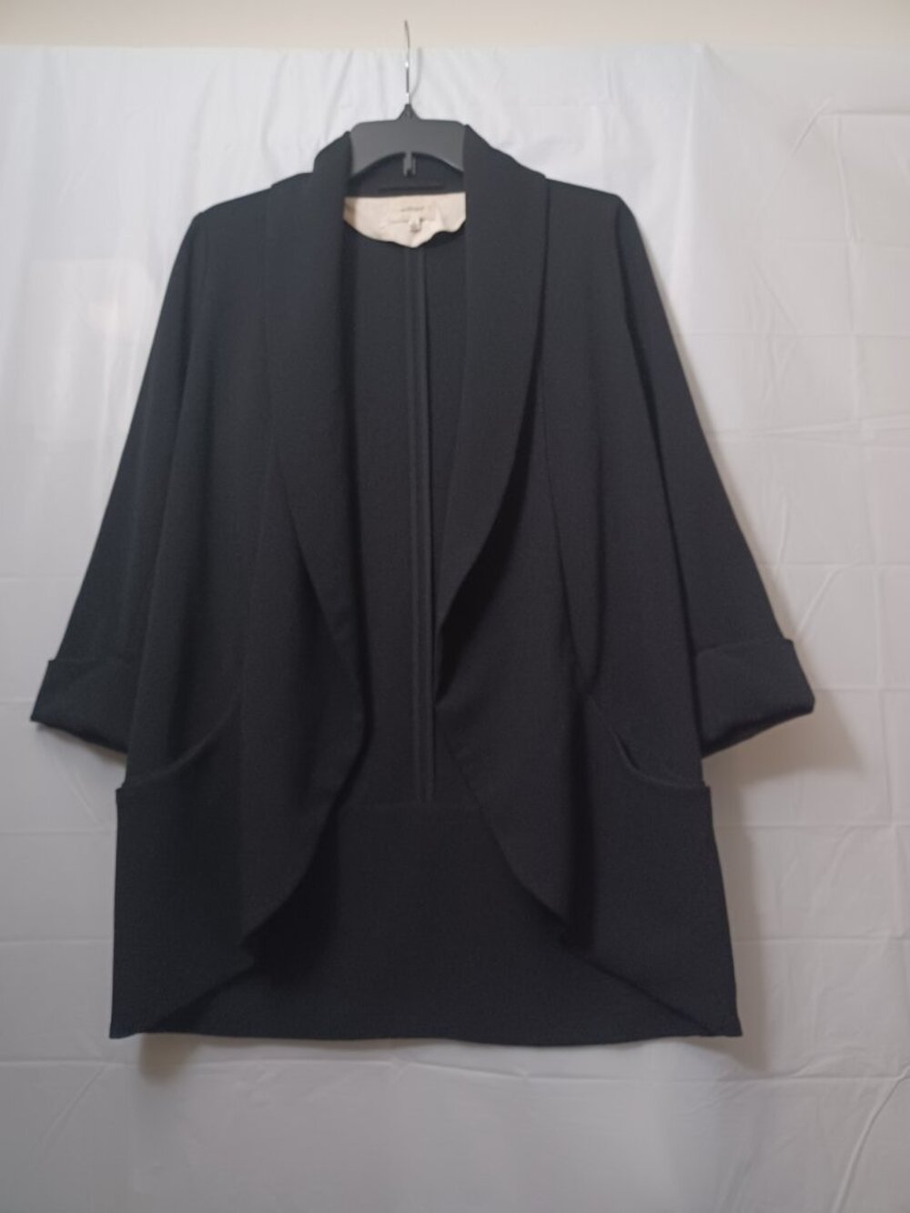 ARITZIA WILFRED CHEVALIER BLAZER LIGHTWEIGHT DRAPED OPEN FRONT BLACK SIZE 8 - Picture 6 of 15